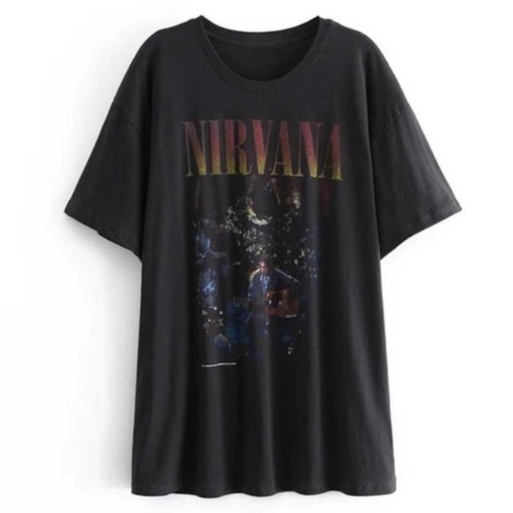 Nirvana graphic tee vintage style black Oversized